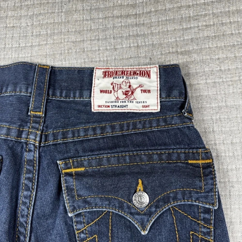 True Religion‎ Ricky Jean Men 29x27 Relaxed Straight Denim Pocket Big T Flap Y2K
